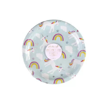 Great Pretenders Plates - Party - Unicorn SMALL - 18 cm (8 pcs) – vue 1 – Party decor