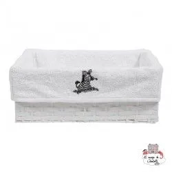 Basket cover - Zebra White - BBJ-hpzebre - bébé-jou - Bath linen - Le Nuage de Charlotte