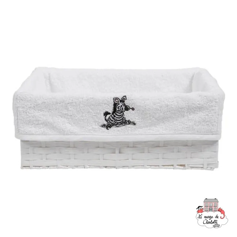 Basket cover - Zebra White - BBJ-hpzebre - bébé-jou - Bath linen - Le Nuage de Charlotte