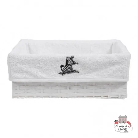 Basket cover - Zebra White - BBJ-hpzebre - bébé-jou - Bath linen - Le Nuage de Charlotte