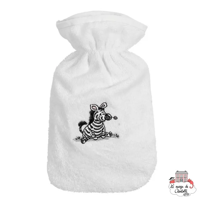 Hot water bottle cover - Zebra White - BBJ-hbzebre - bébé-jou - Bath linen - Le Nuage de Charlotte