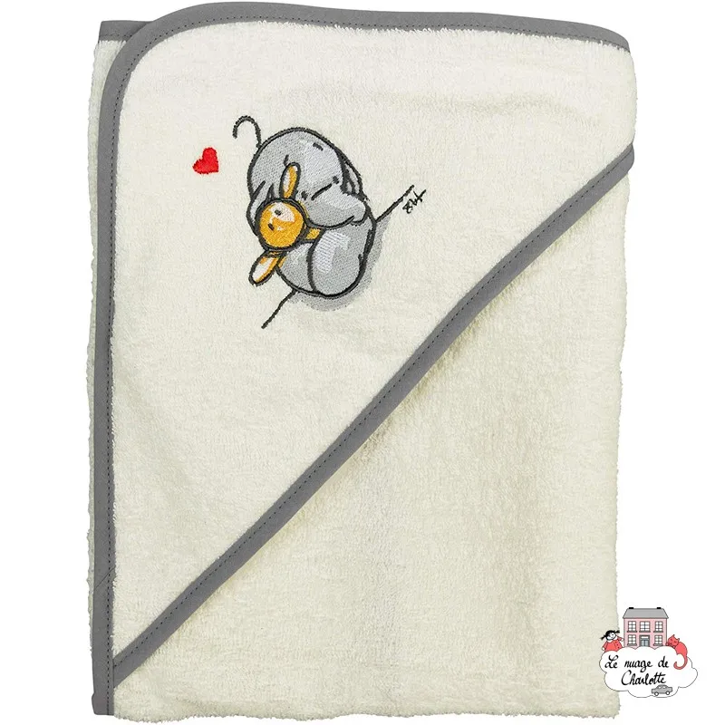 Cape de bain - Humphrey's corner Blanc - BBJ-cbhumpbl - bébé-jou - Trousses et linge de bain - Le Nuage de Charlotte