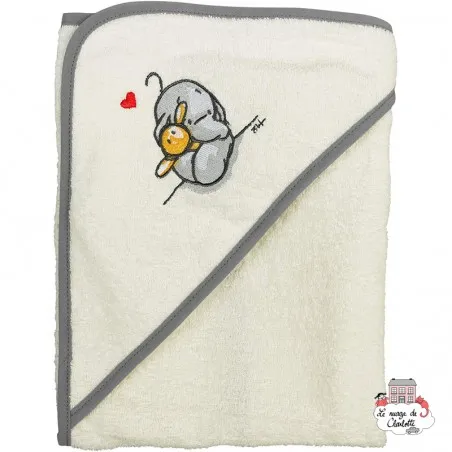 Cape de bain - Humphrey's corner Blanc - BBJ-cbhumpbl - bébé-jou - Trousses et linge de bain - Le Nuage de Charlotte