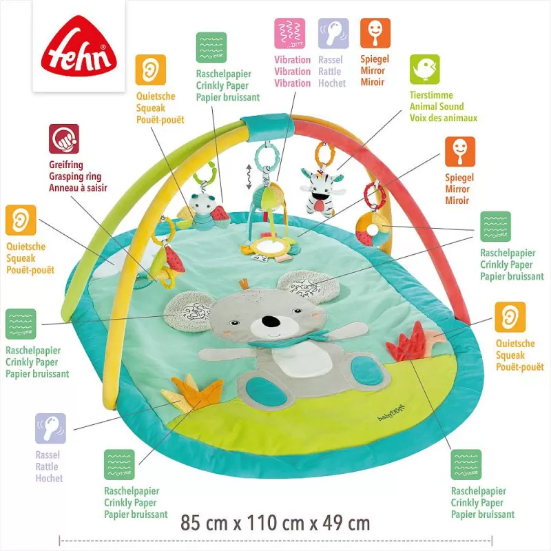 Fehn 3-D activity quilt Koala - DoBabyDoo – vue 4 – Play mat