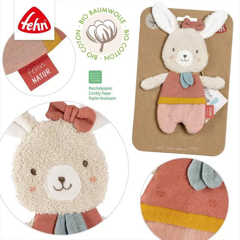 Fehn Crinkle hare - fehnNATUR – vue 4 – Grab & Rattle
