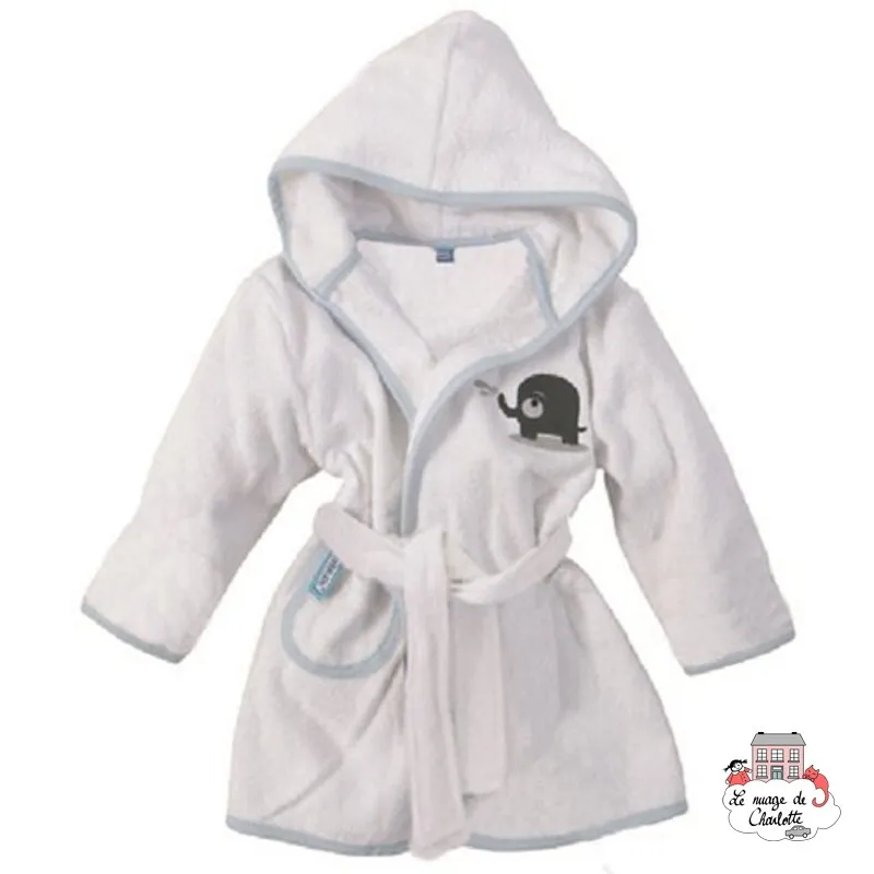 Bathrobe (T86/92) - Bibi and Bobo White - BBJ-pbbibo - bébé-jou - Bath linen - Le Nuage de Charlotte