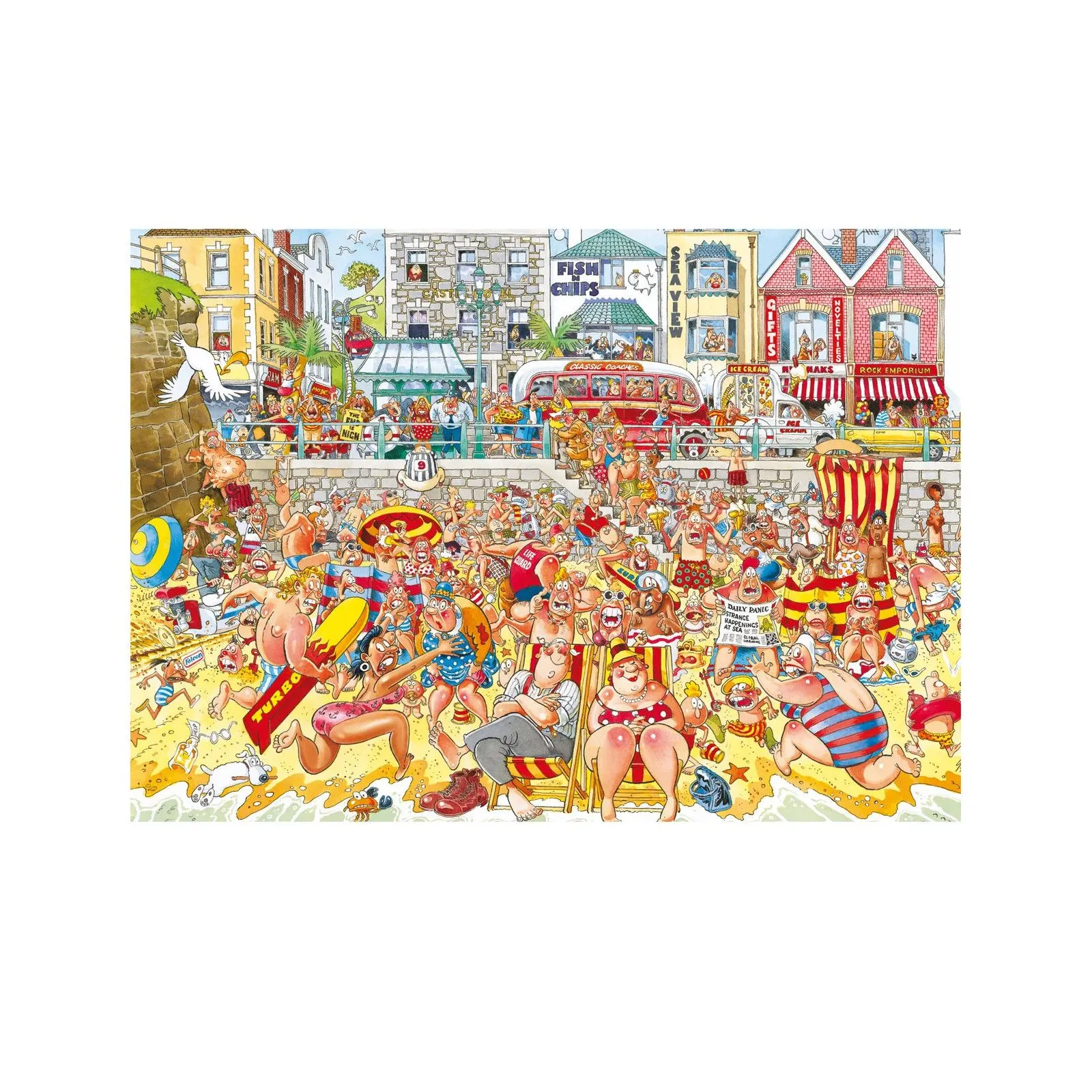 Jumbo Wasgij Retro Original 8 - Raz-de-marée ! [1000] – vue 2 – Puzzles