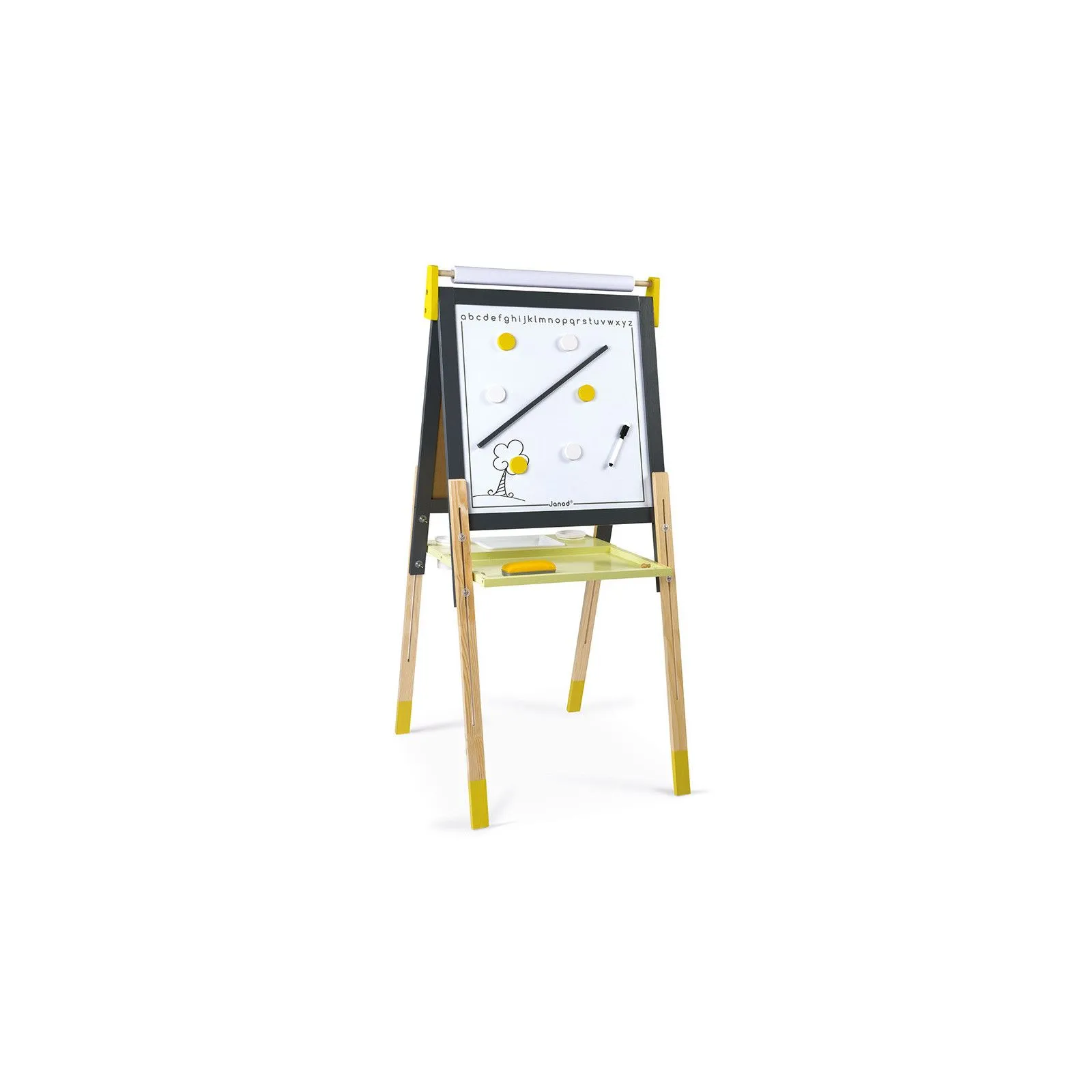 Janod Tableau Réglable gris et Jaune (bois) – vue 1 – Peinture & dessin