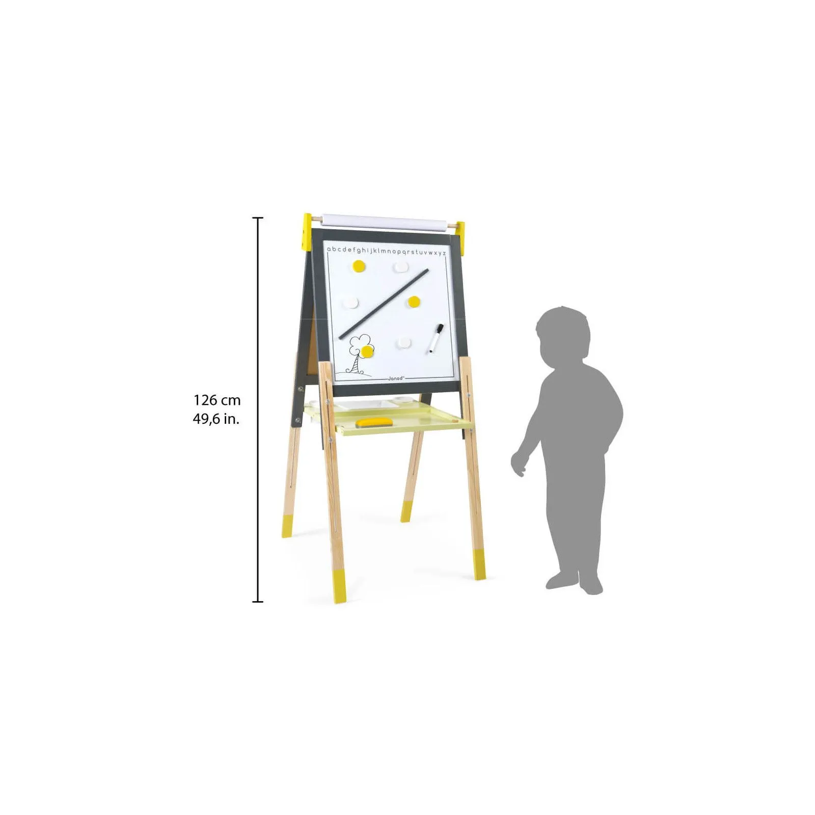 Janod Grey/Yellow Blackboard – vue 4 – Painting & Drawing