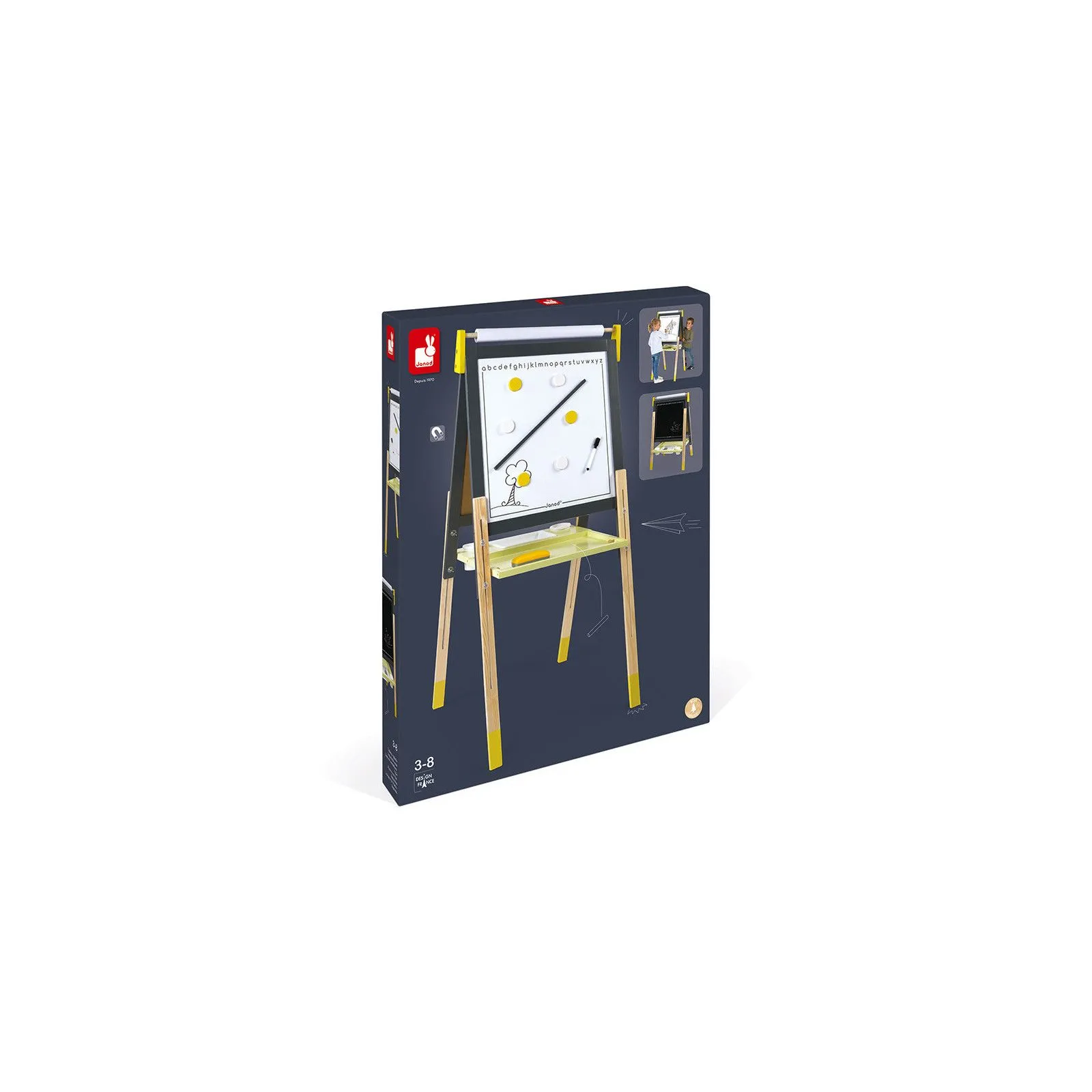 Janod Grey/Yellow Blackboard – vue 7 – Painting & Drawing