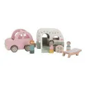 Little Dutch Toy Car with Caravan – vue 1 – Pull and push