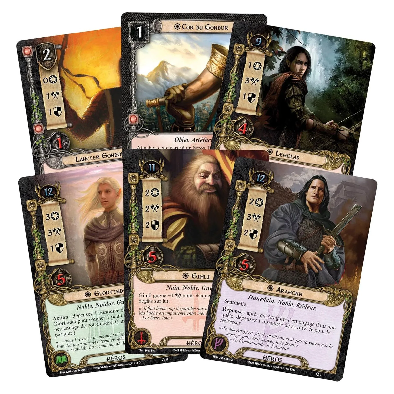 Fantasy Flight Games Le Seigneur des Anneaux LCG – vue 2 – Seigneur des Anneaux JCE