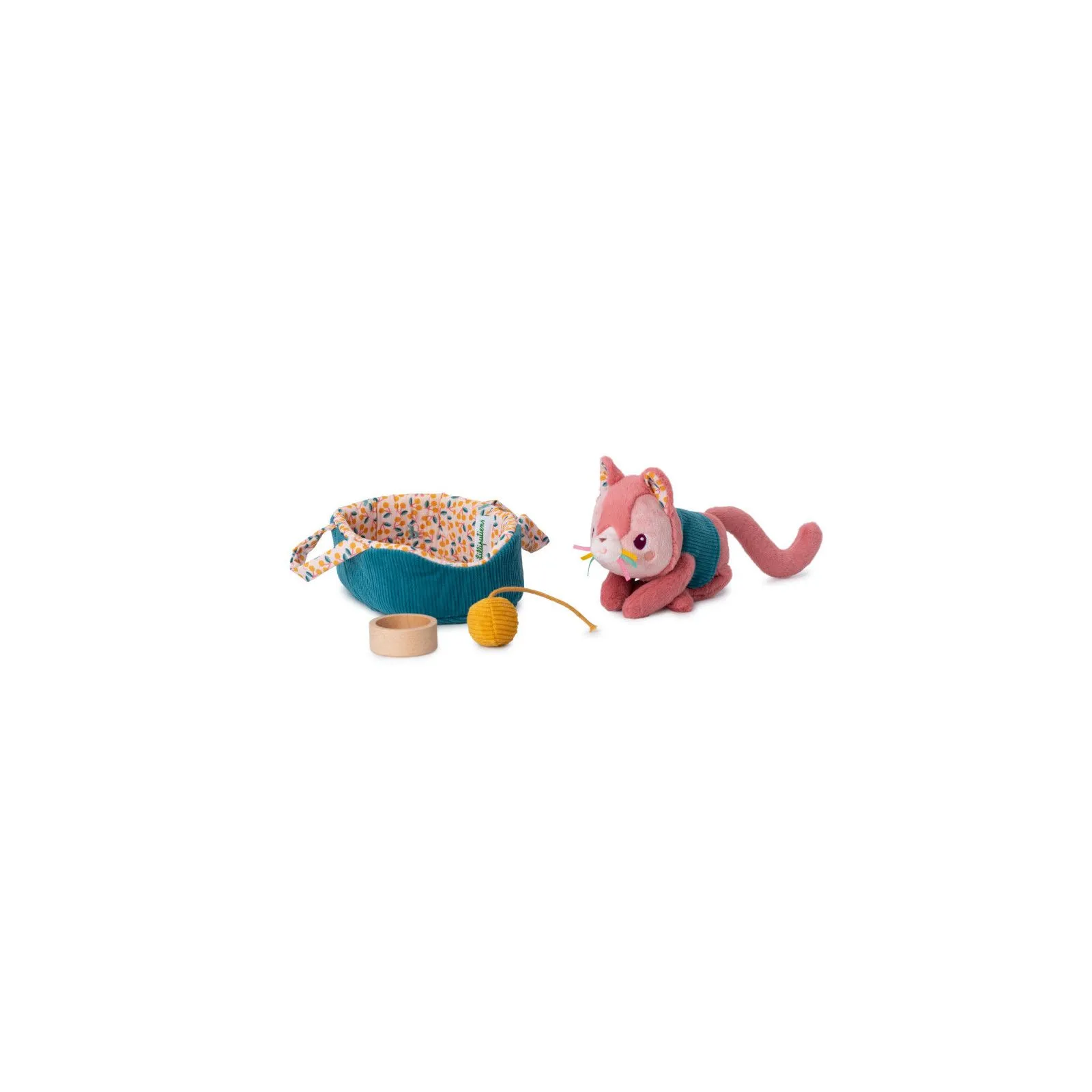 Lilliputiens Jeanne le chat et son panier – vue 3 – Doudous à câliner