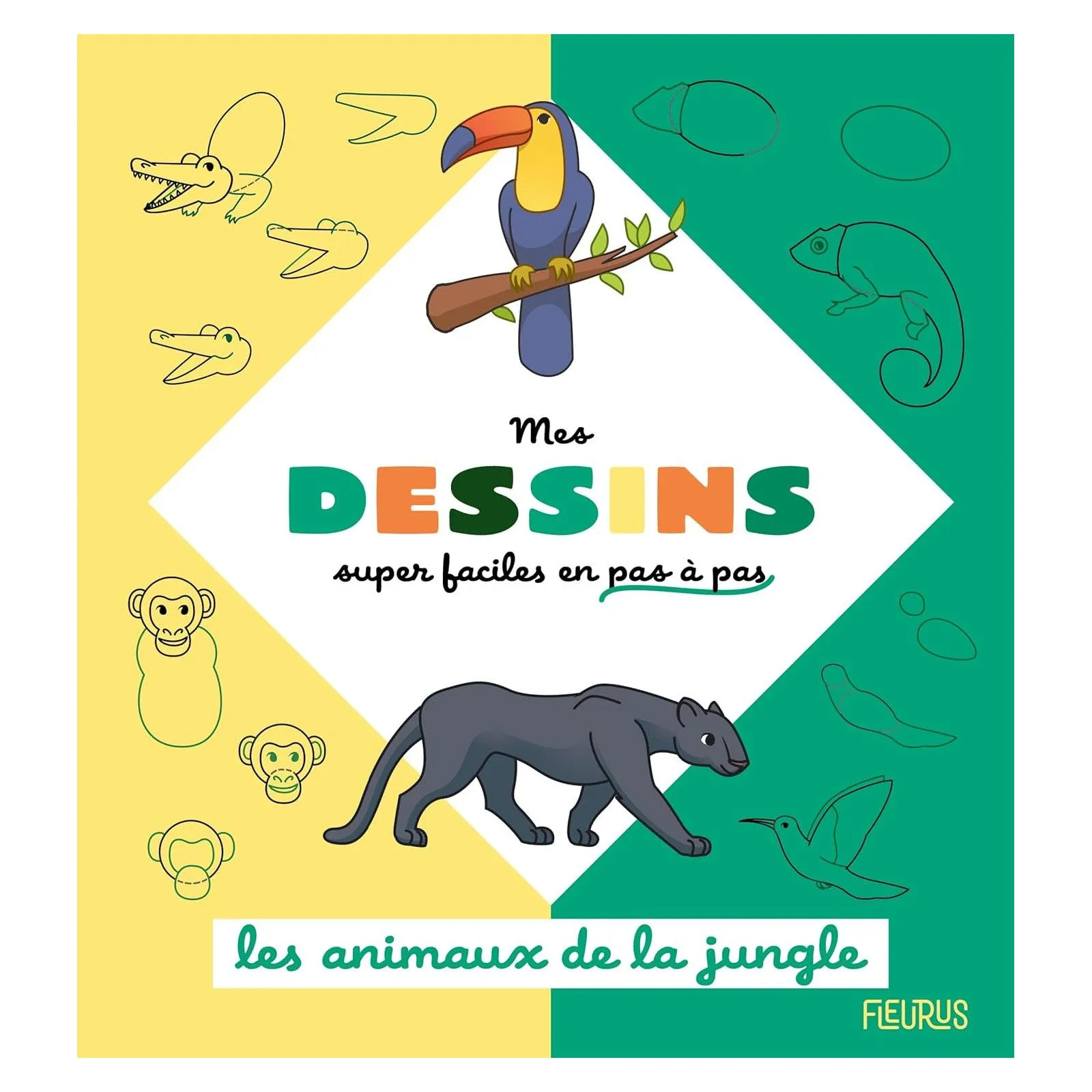 Editions Fleurus Mes dessins Super Faciles -  Les animaux de la jungle – vue 1 – Documentaries