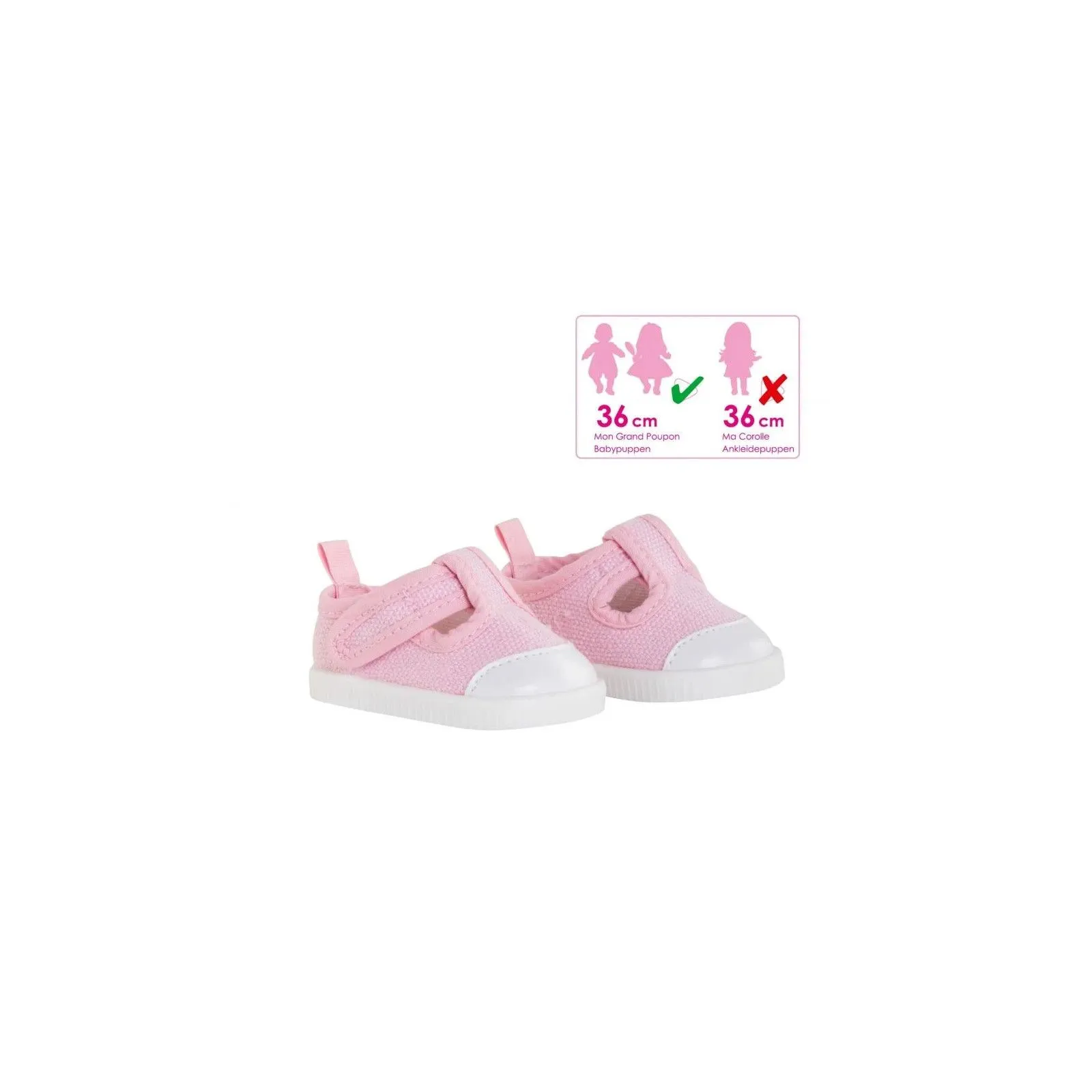 Corolle Pink sneakers for 36 cm baby doll – vue 1 – Corolle Doll Clothes