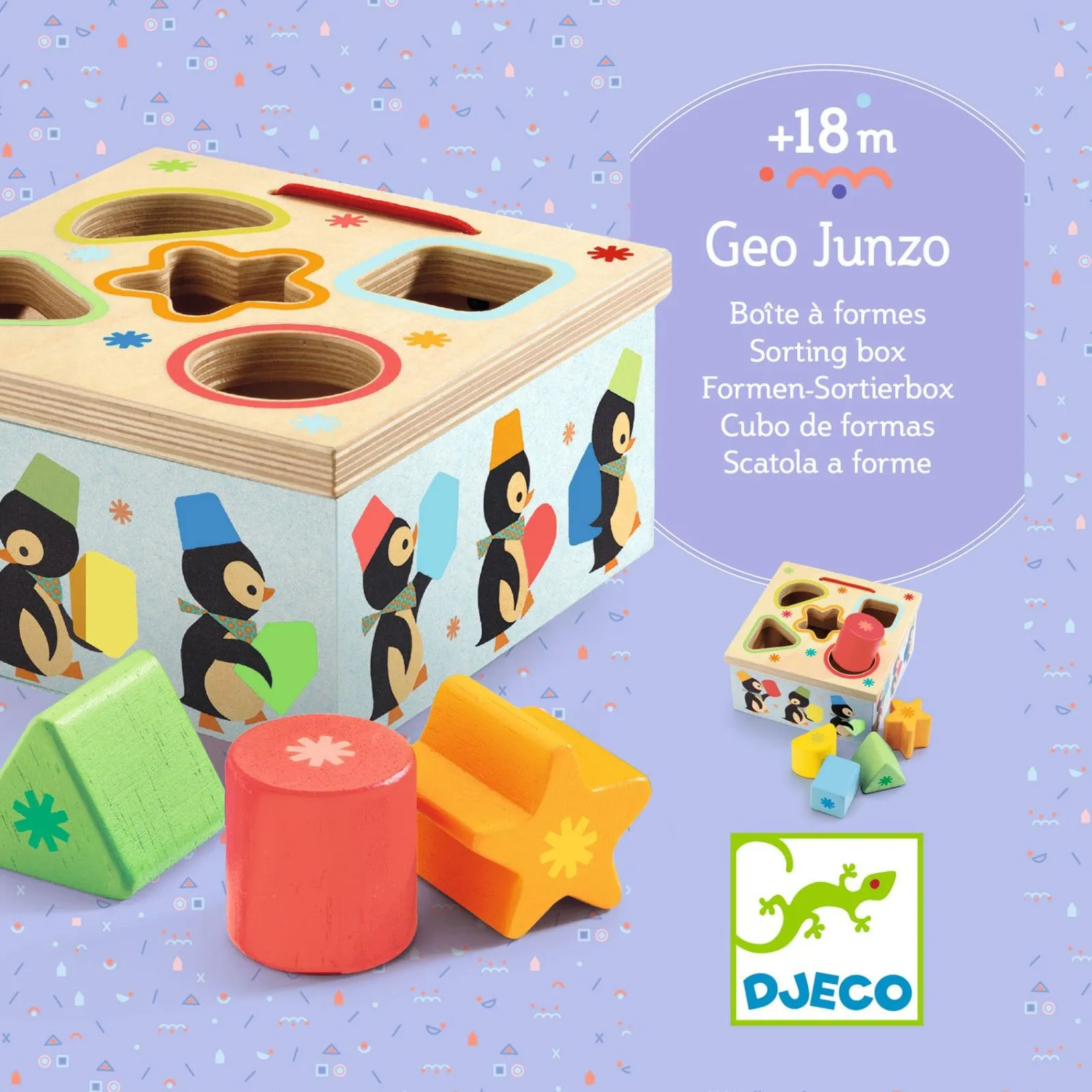 Djeco Geo Junzo - Sorting box – vue 3 – Awareness and motor skills