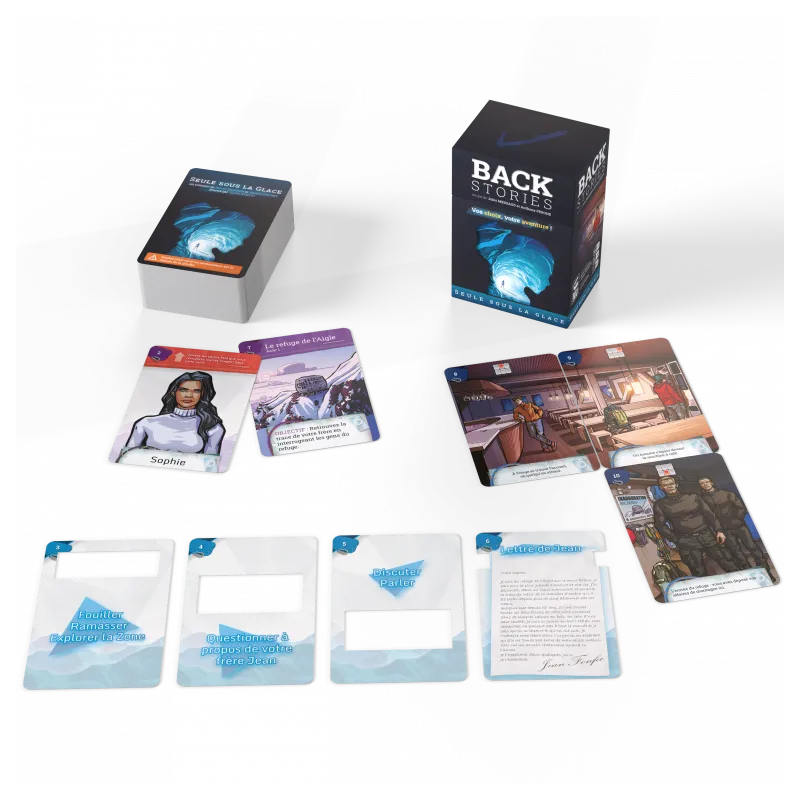 La boîte de jeu Back Stories - Seule sous la glace – vue 2 – Escape Game