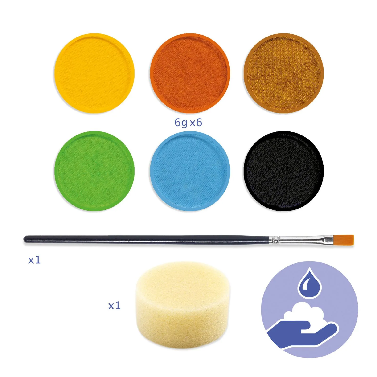 Djeco Palette 6 couleurs - Nature – vue 2 – Maquillage et cosmétique pour enfants