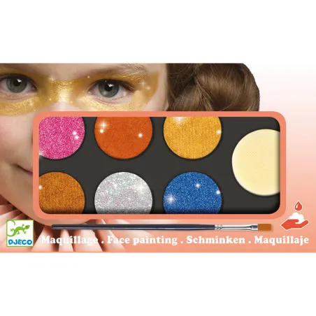 Djeco Palette 6 couleurs - Effet métal – vue 1 – Maquillage et cosmétique pour enfants