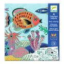 Djeco 4 coloriages brillants - Sous la mer – vue 2 – Kits Créatifs