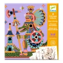Djeco 4 coloriages brillants - Guerriers animaux – vue 2 – Kits Créatifs