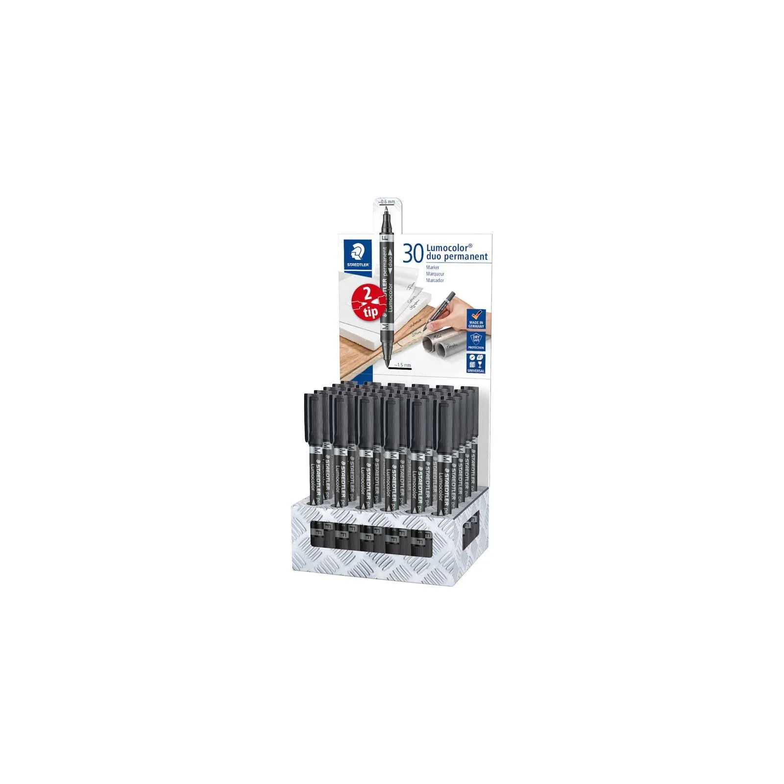 Staedtler Marqueur "Lumocolor Duo" permanent, pointe F et M (1 pièce) – vue 1 – Peinture & dessin