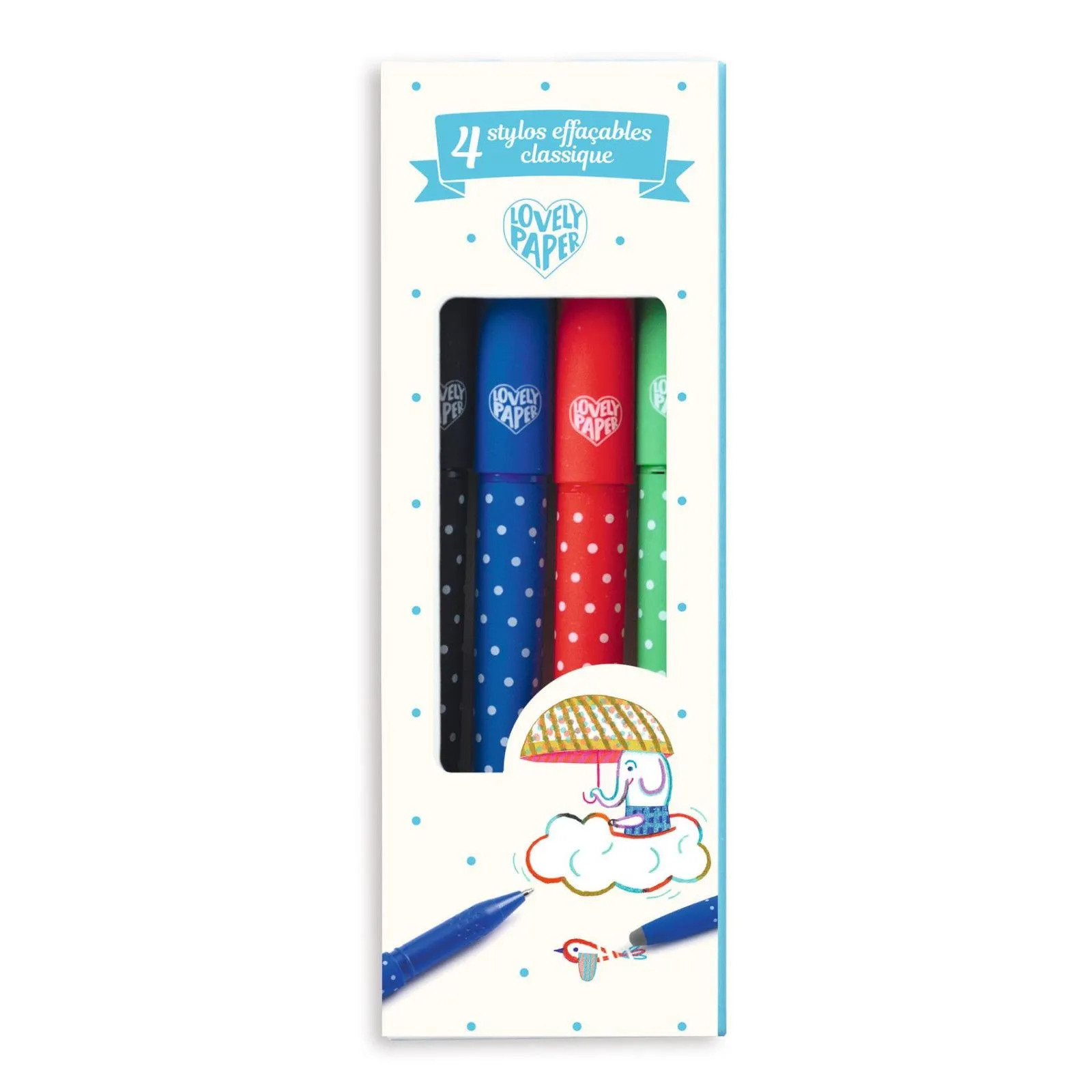 Djeco Lovely Paper - 4 erasable pens – vue 1 – Painting & Drawing