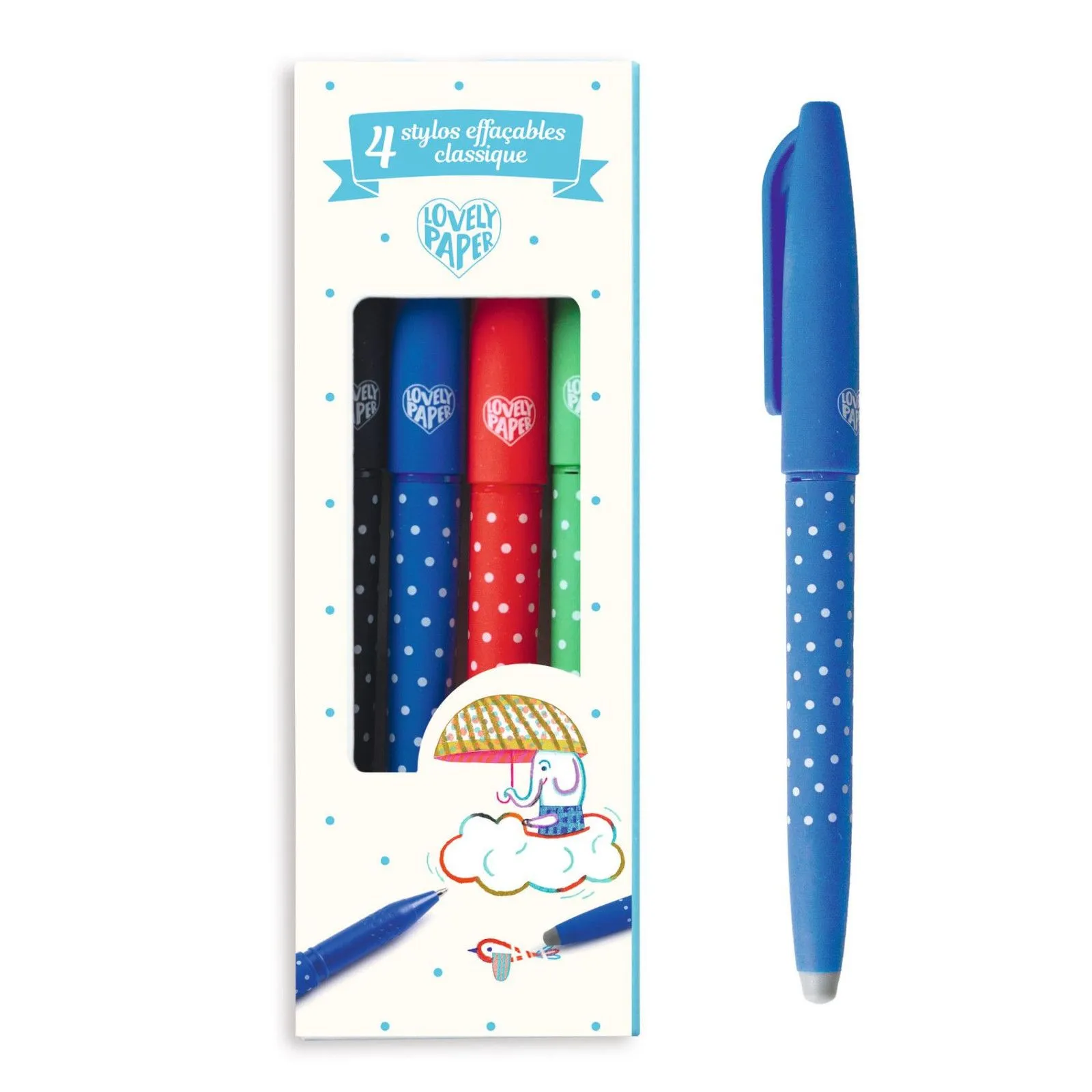 Djeco Lovely Paper - 4 erasable pens – vue 4 – Painting & Drawing