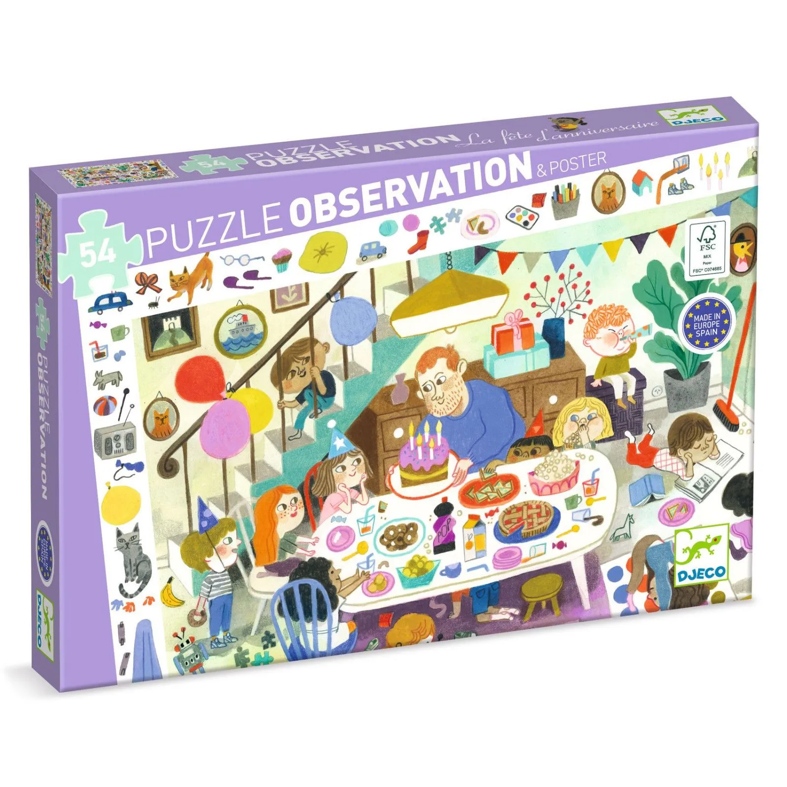 Djeco Puzzle observation - La fête d'anniversaire [54] – vue 1 – Puzzles