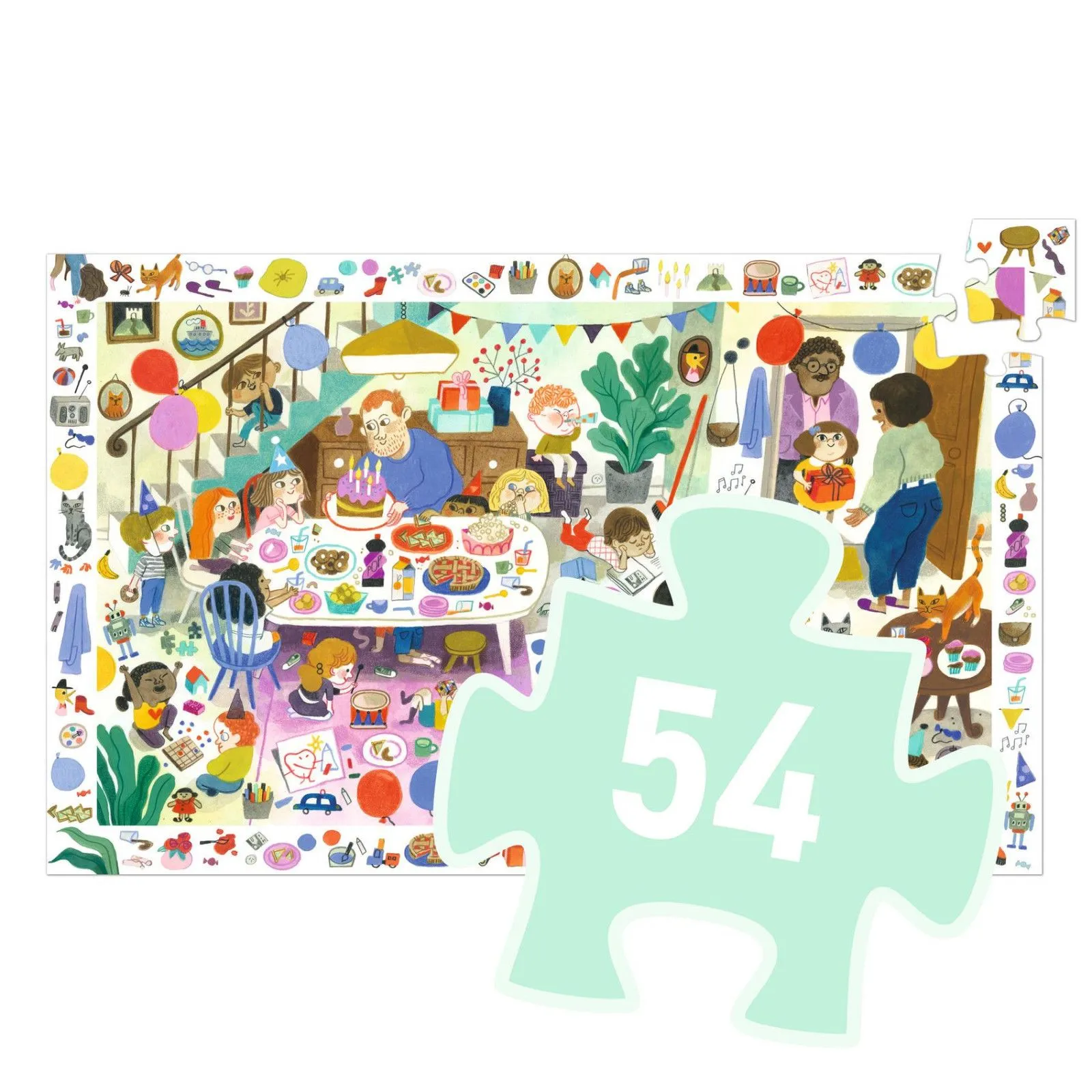 Djeco Puzzle observation - La fête d'anniversaire [54] – vue 2 – Puzzles