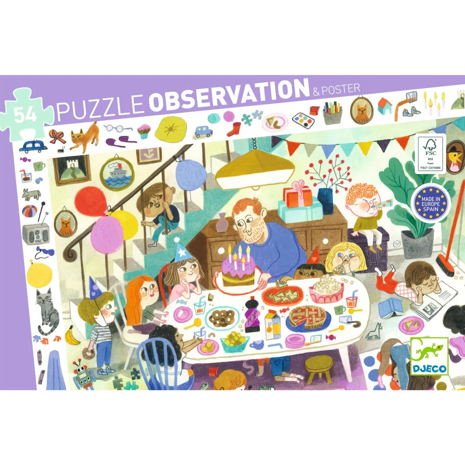 Djeco Puzzle Observation - Birthday Party [54] – vue 6 – Puzzles