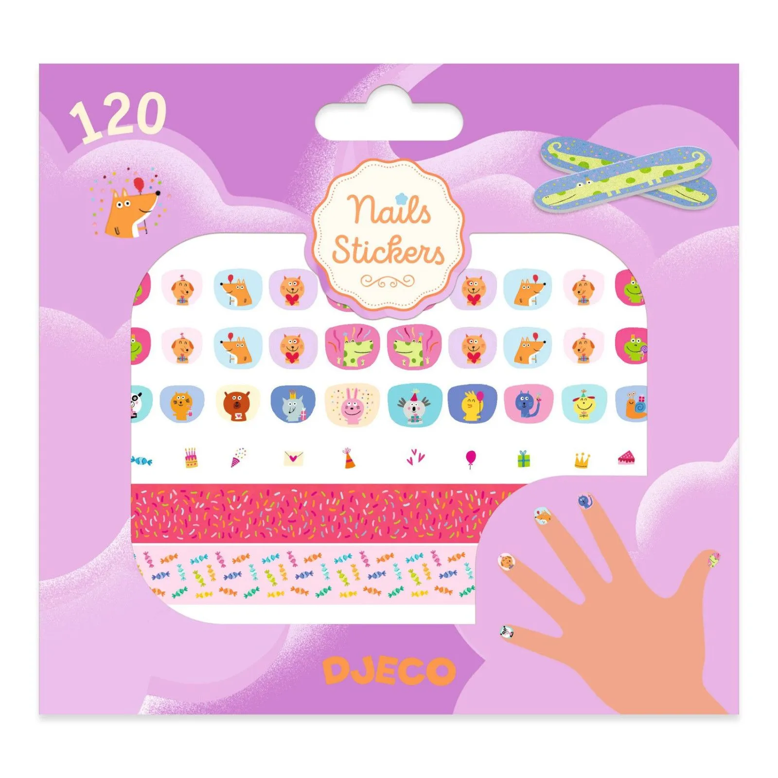 Djeco Nails Stickers - Joyeux anniversaire ! – vue 1 – Maquillage et cosmétique pour enfants