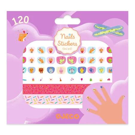 Djeco Nails Stickers - Joyeux anniversaire ! – vue 1 – Maquillage et cosmétique pour enfants