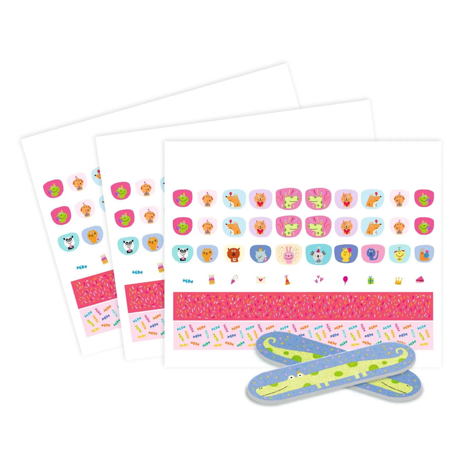 Djeco Nails Stickers - Joyeux anniversaire ! – vue 2 – Maquillage et cosmétique pour enfants