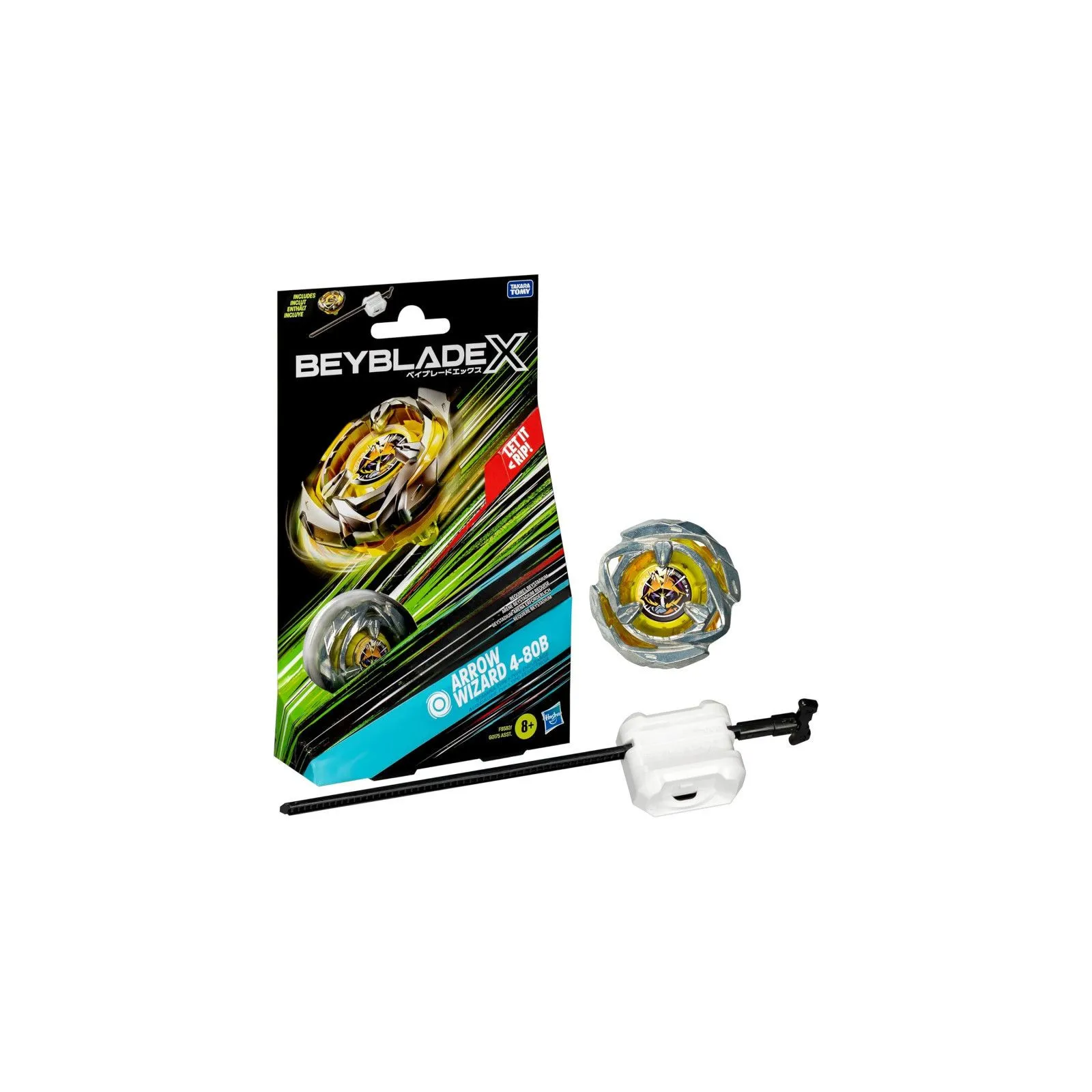 Hasbro 🌀 Beyblade X - Starter Pack - Arrow Wizard 4-80B – vue 1 – Beyblade