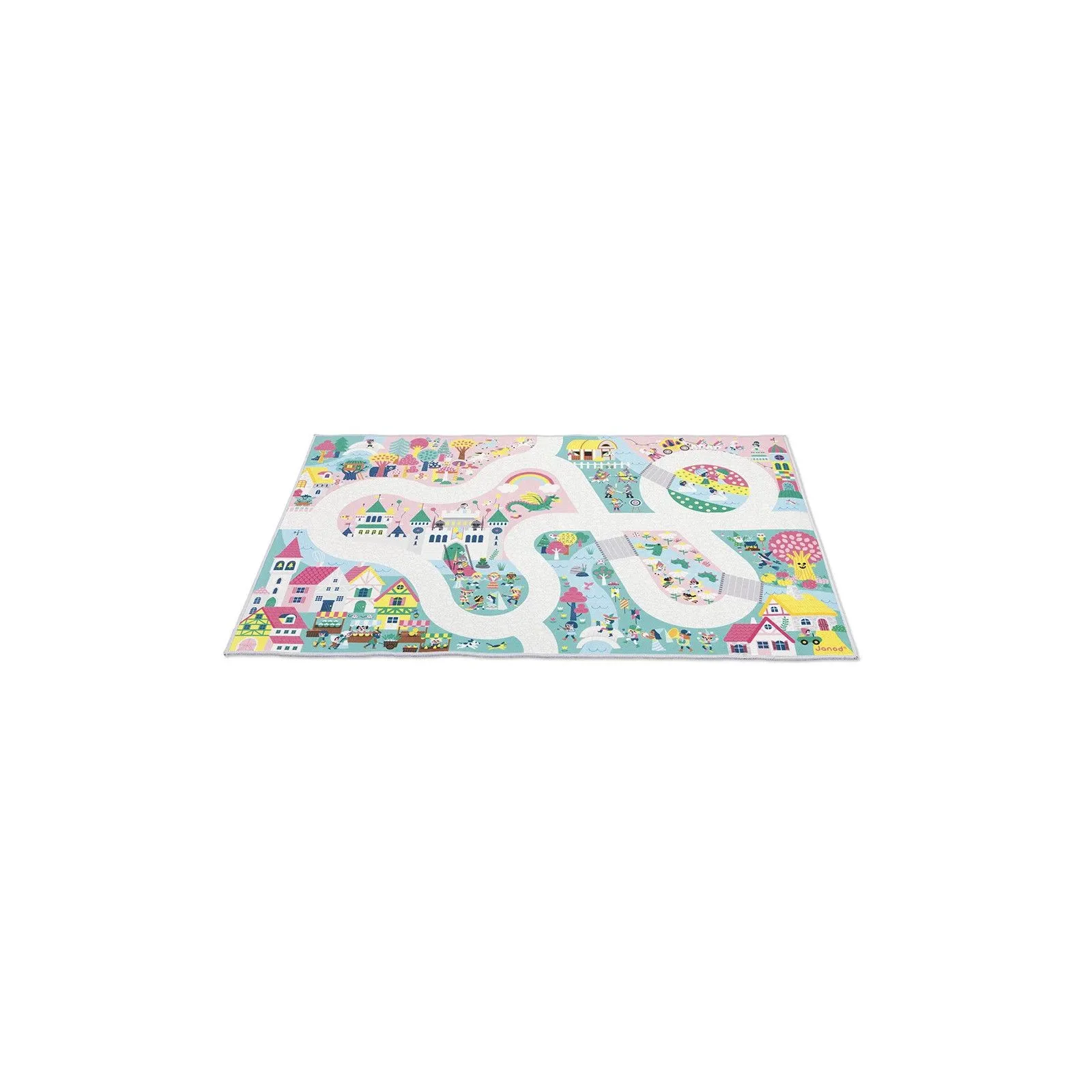 Janod Playmat with circuit Enchanted Kingdom - Cross Roads – vue 3 – Garages and accessories