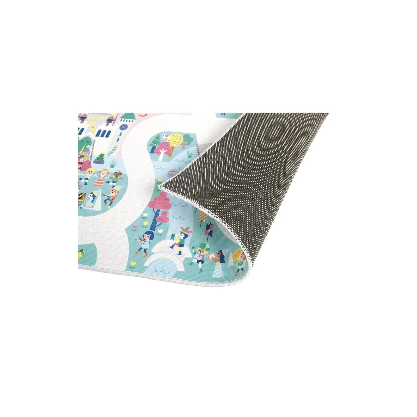 Janod Tapis avec circuit Royaume enchanté - Cross Roads – vue 5 – Garages et accessoires