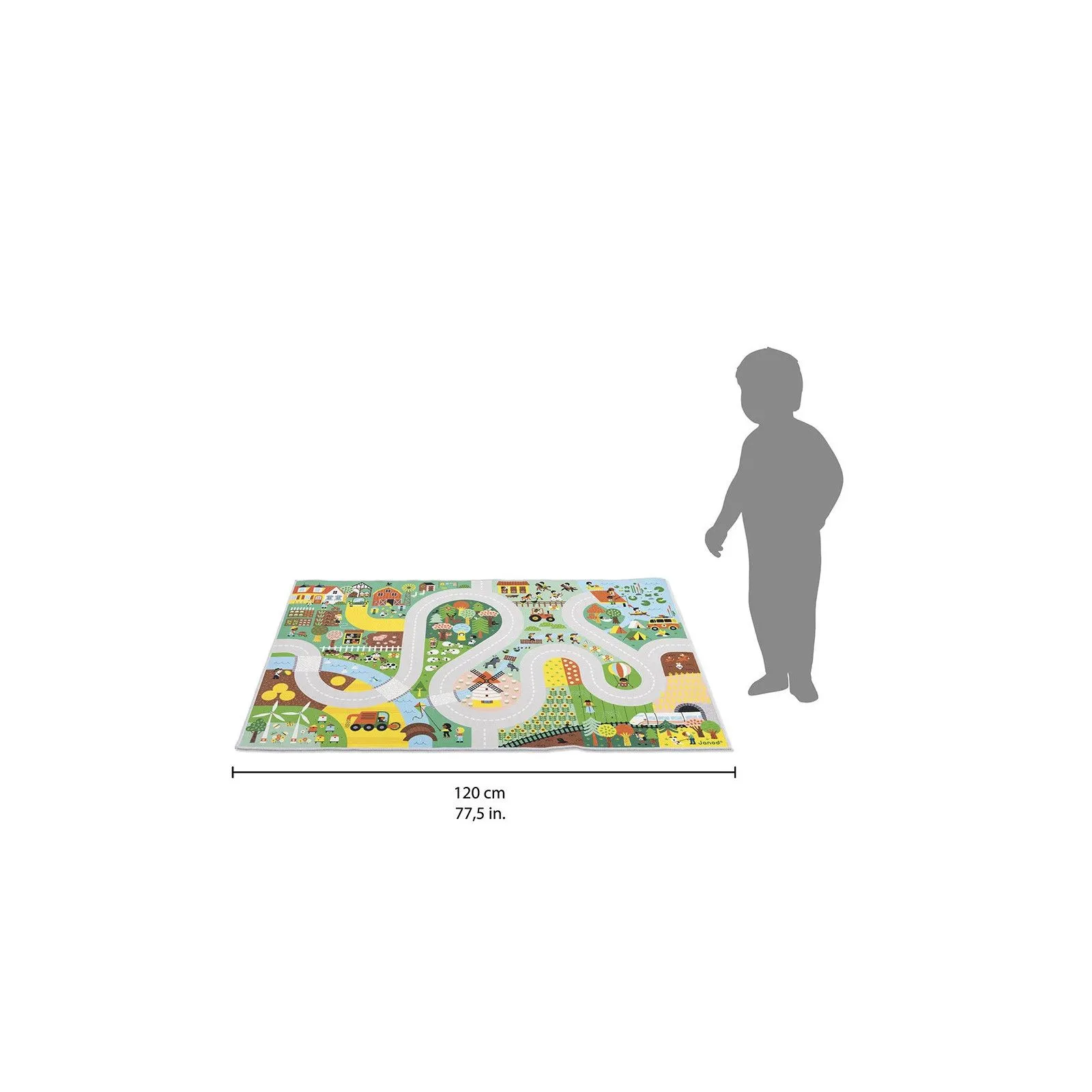 Janod Tapis avec circuit Campagne - Cross Roads – vue 4 – Garages et accessoires