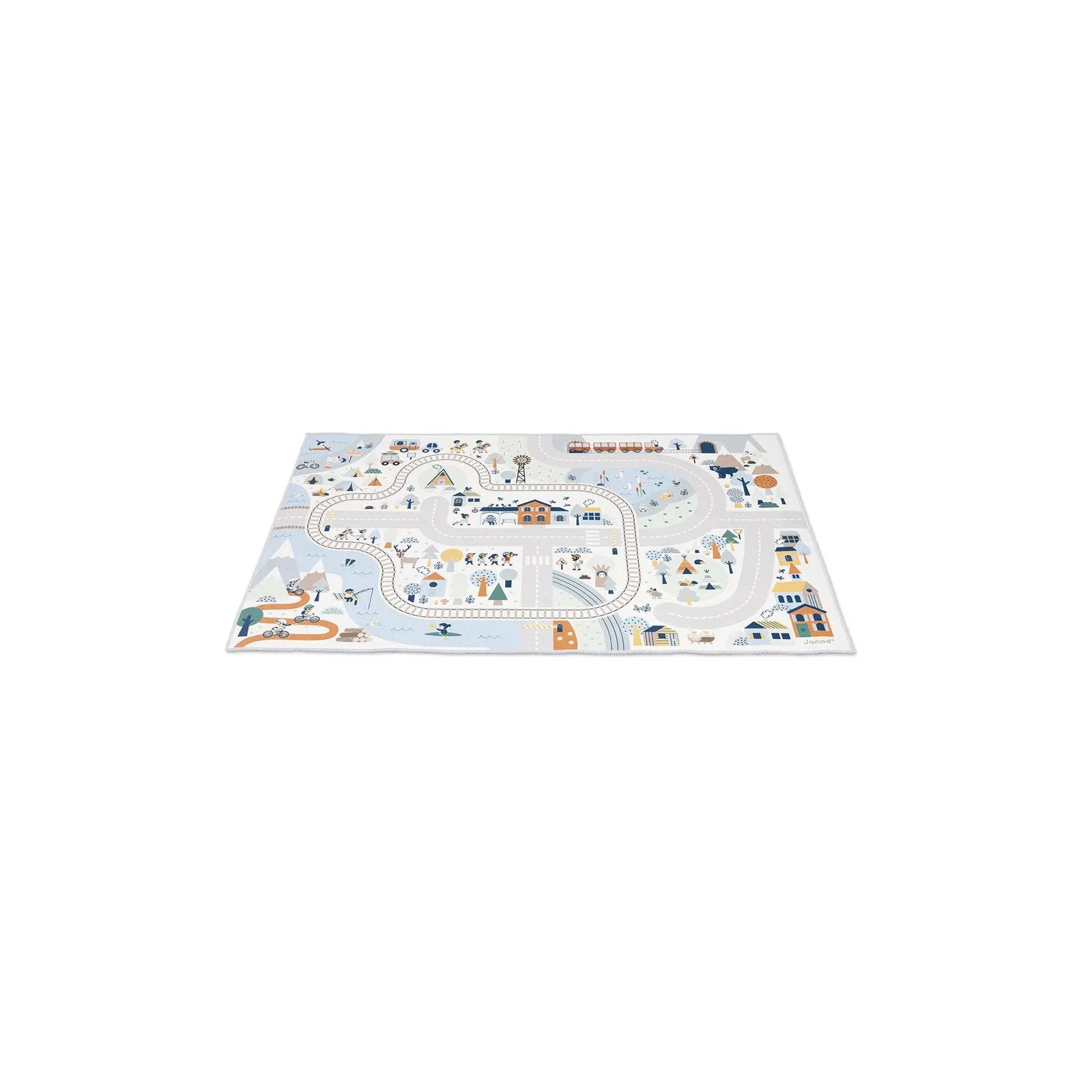 Janod Tapis avec circuit Vallée blanche - Cross Roads – vue 3 – Garages et accessoires