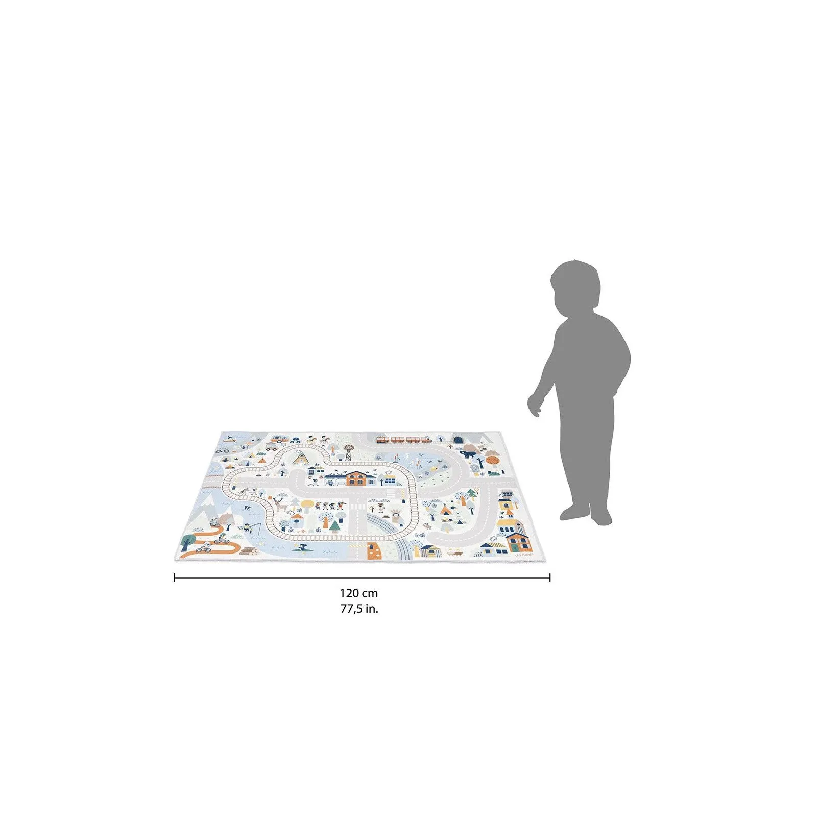 Janod Tapis avec circuit Vallée blanche - Cross Roads – vue 4 – Garages et accessoires