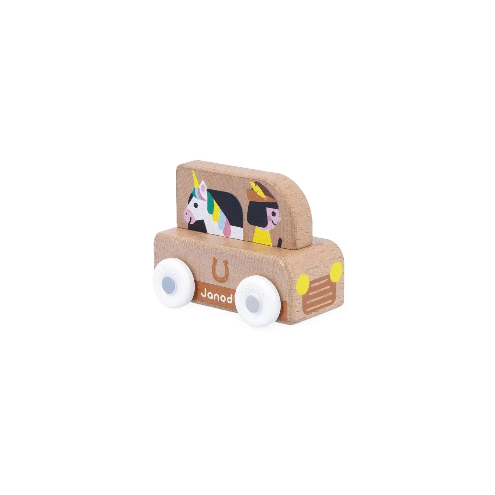 Janod Enchanted Kingdom Wooden Unicorn Van - Cross Roads – vue 1 – Miniature vehicles