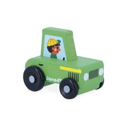 Janod Countryside Green Wooden Tractor - Cross Roads – vue 1 – Miniature vehicles