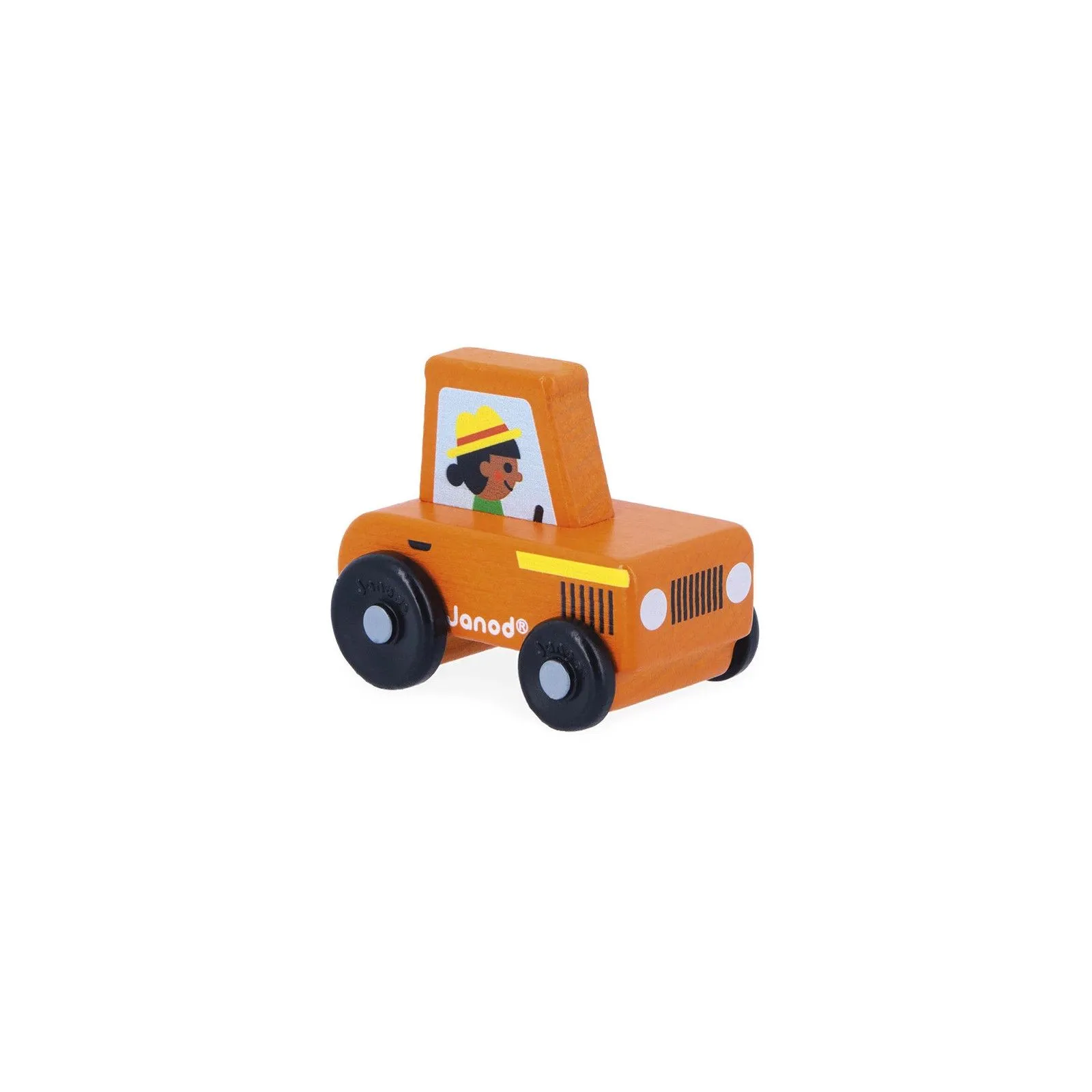 Janod Tracteur rouge en bois Campagne - Cross Roads – vue 1 – Véhicules miniatures