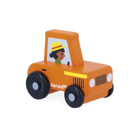 Janod Countryside Red Wooden Tractor - Cross Roads – vue 1 – Miniature vehicles