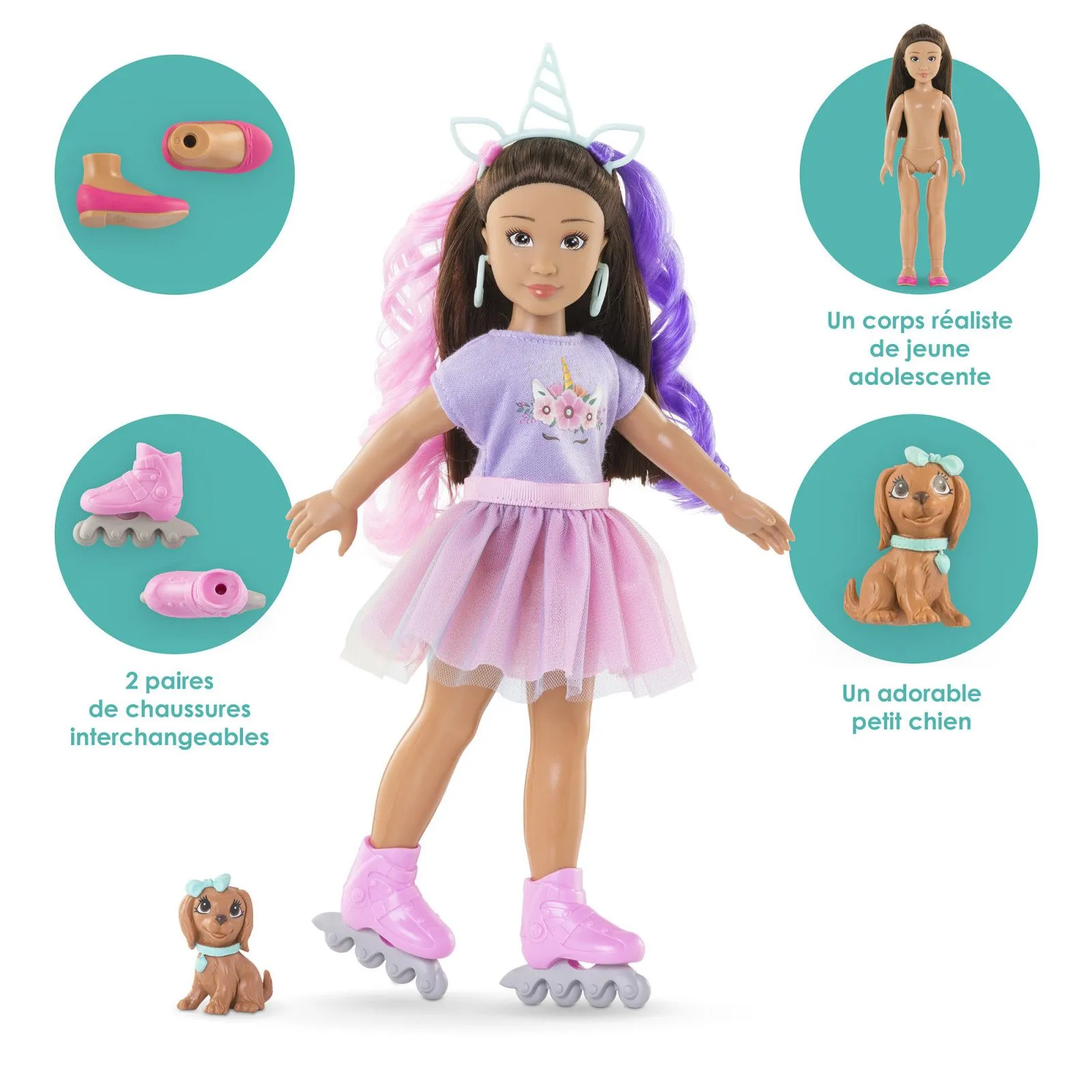 Corolle Coffret Poupée Corolle Girls Luna Licorne – vue 5 – Corolle Girls