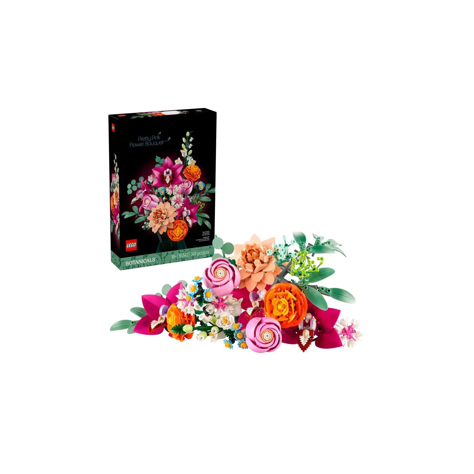 Lego [Botanicals] Pretty Pink Flower Bouquet – vue 2 – Lego and Duplo