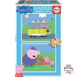 Peppa Pig 2 wooden puzzles 9 pieces - EDU-17156 - Educa Borras - Wooden Puzzles - Le Nuage de Charlotte