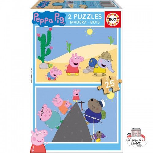 Peppa Pig 2 puzzles en bois 25 pièces - EDU-17158 - Educa Borras - Puzzles en bois - Le Nuage de Charlotte