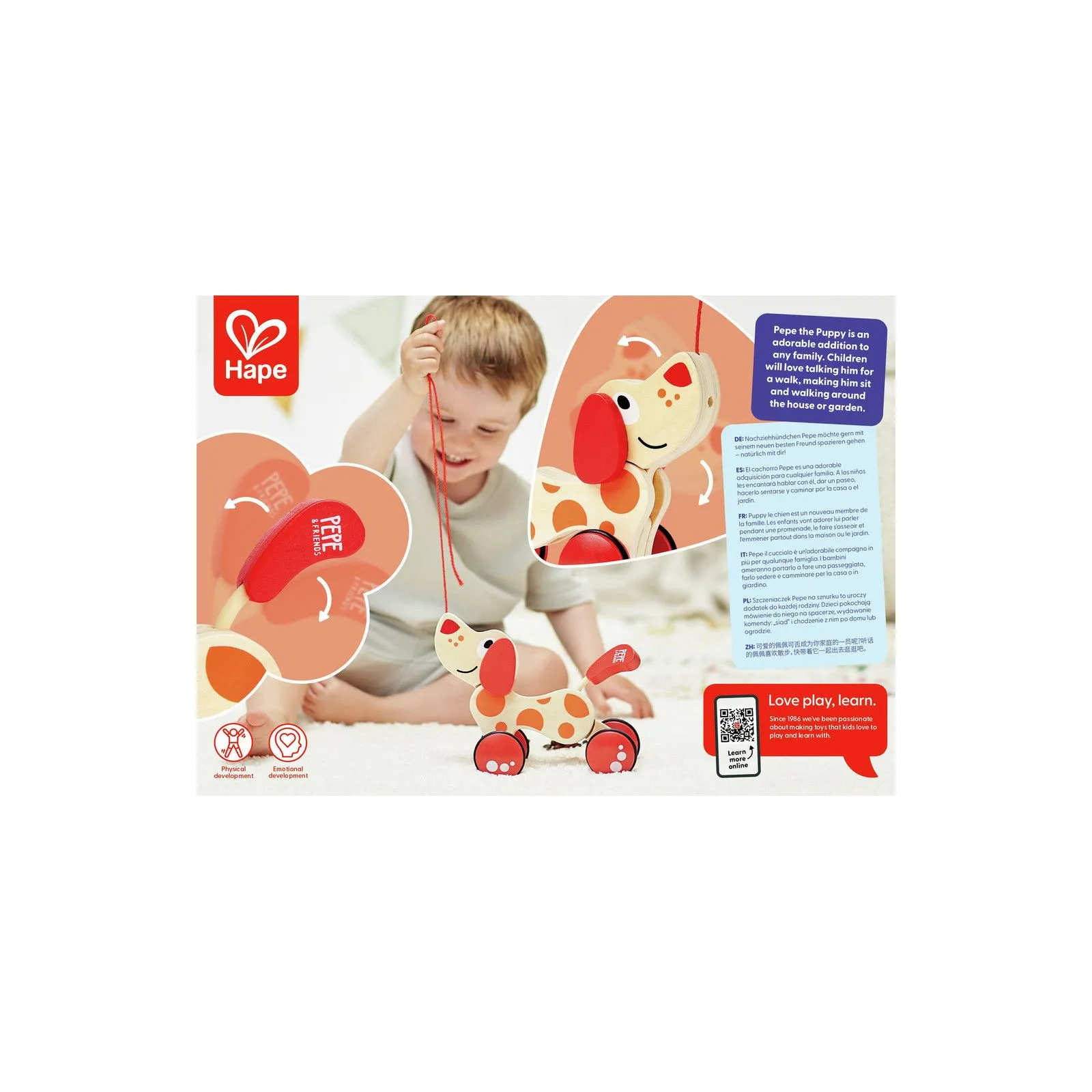 Hape Chien Puppy à promener – vue 12 – Tirer et pousser