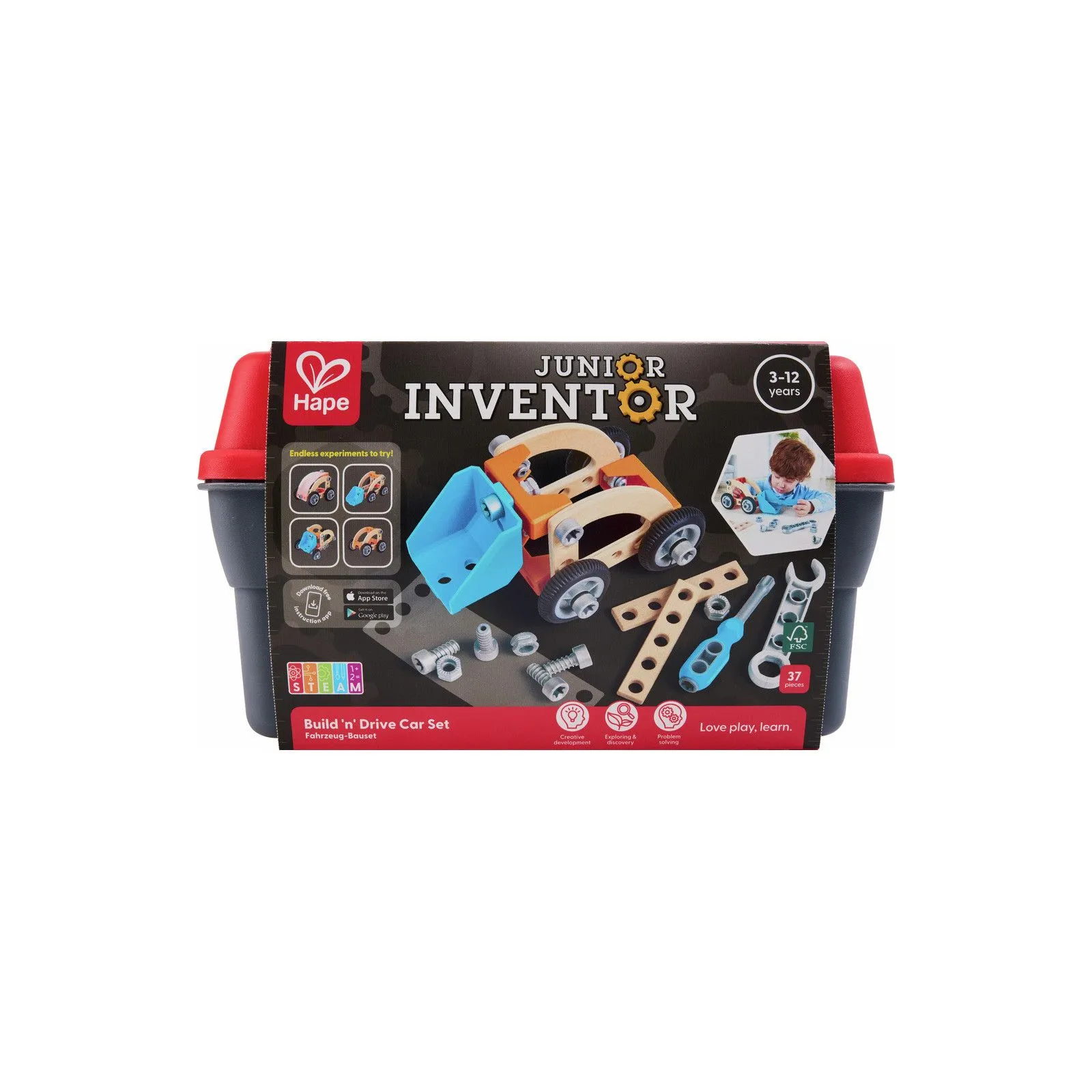 Hape Junior Inventor - Build 'n' Drive Car Set – vue 9 – Junior Inventor by Hape